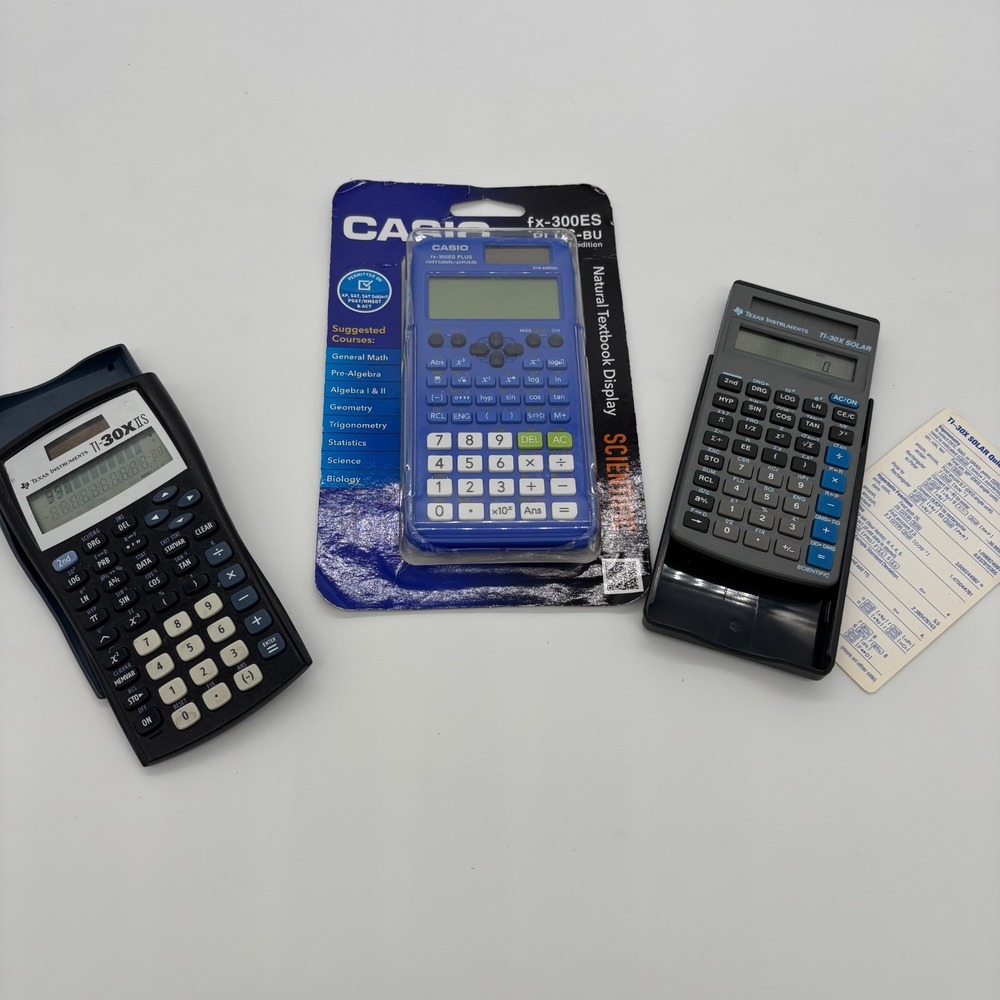 Casio FX-300ESPLUS Texas Instruments TI-30XIIS TI-30X SOLAR Lot Of‎ 3